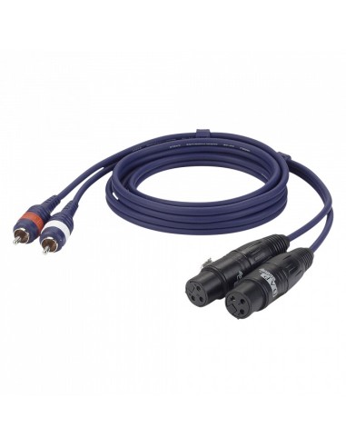 Cable 2 RCA macho L/R a 2 XLR/F