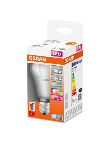 OSRAM LED STAR+ RGBW REMOTE CLASSIC A 60 220V 9W E27