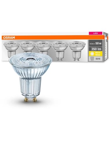 Osram-Ledvance led base par16 led blister X5 par16 220v 4,3w 2700k 36º Gu10