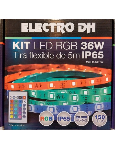 ELECTRO DH KIT TIRA LED 5 METROS RGB CON MANDO