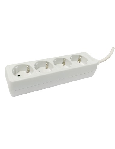 Electro dh 36.220/3 base 4 enchufes tt color blanco + cable 3 metros